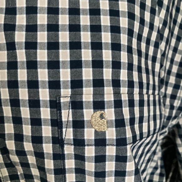 Carhartt Button Down Shirt L Short Sleeve Plaid - Picture 2 of 5